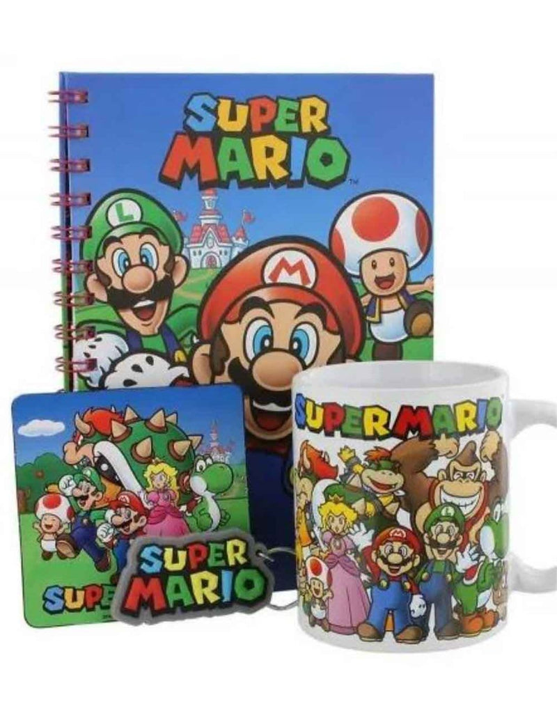 PYRAMID SUPER MARIO BUMPER GIFT SET (MUG, COASTER, KEYCHAIN & NOTEBOOK) 5050293853888