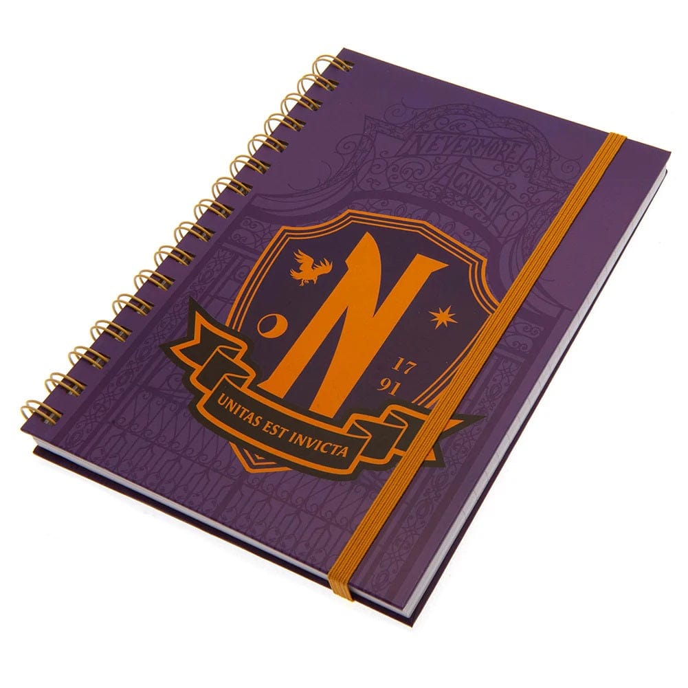 PYRAMID WEDNESDAY (NEVERMORE SHIELD) A5 WIRO NOTEBOOK 5056480393007