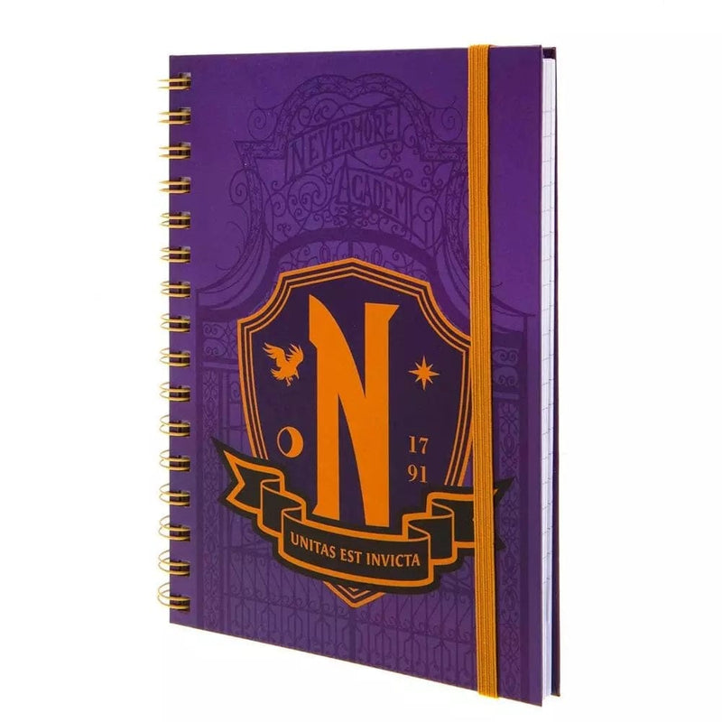 PYRAMID WEDNESDAY (NEVERMORE SHIELD) A5 WIRO NOTEBOOK 5056480393007