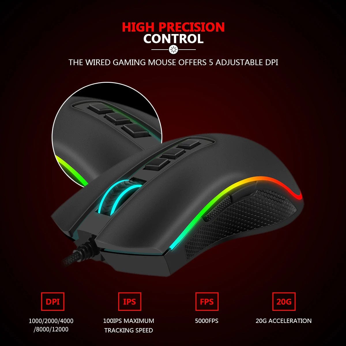 REDRAGON M711-FPS COBRA RGB MOUSE 6950376772268
