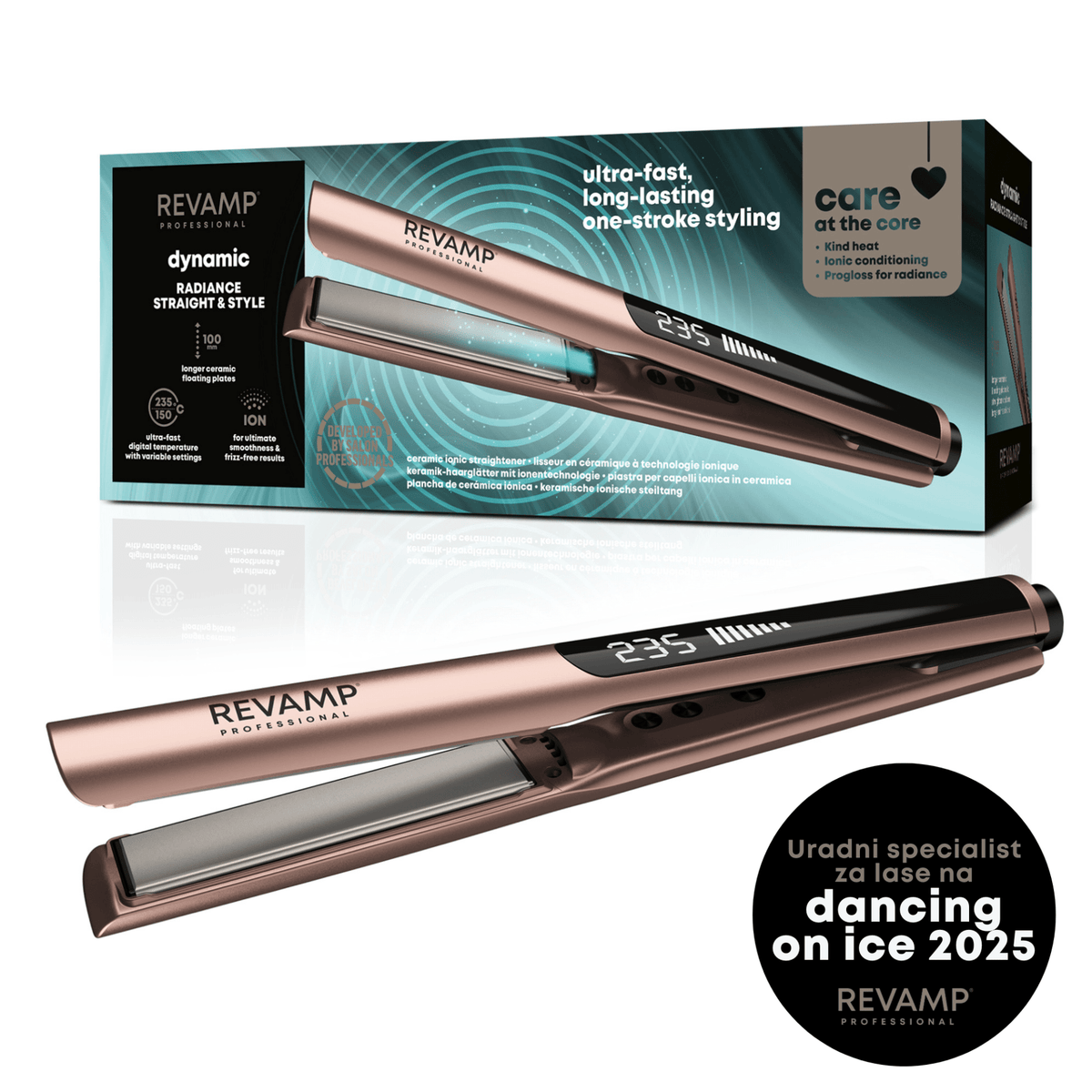 REVAMP DYNAMIC RADIANCE STRAIGHT & STYLE HAIR STRAIGHTENER ST-1900GD 5010777163735