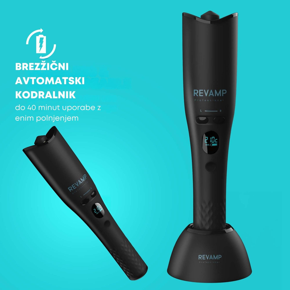 REVAMP iGEN PROGLOSS CORDLESS HOLLYWOOD CURL AUTOMATIC ROTATING CURLER - CL-2750 5010777158038