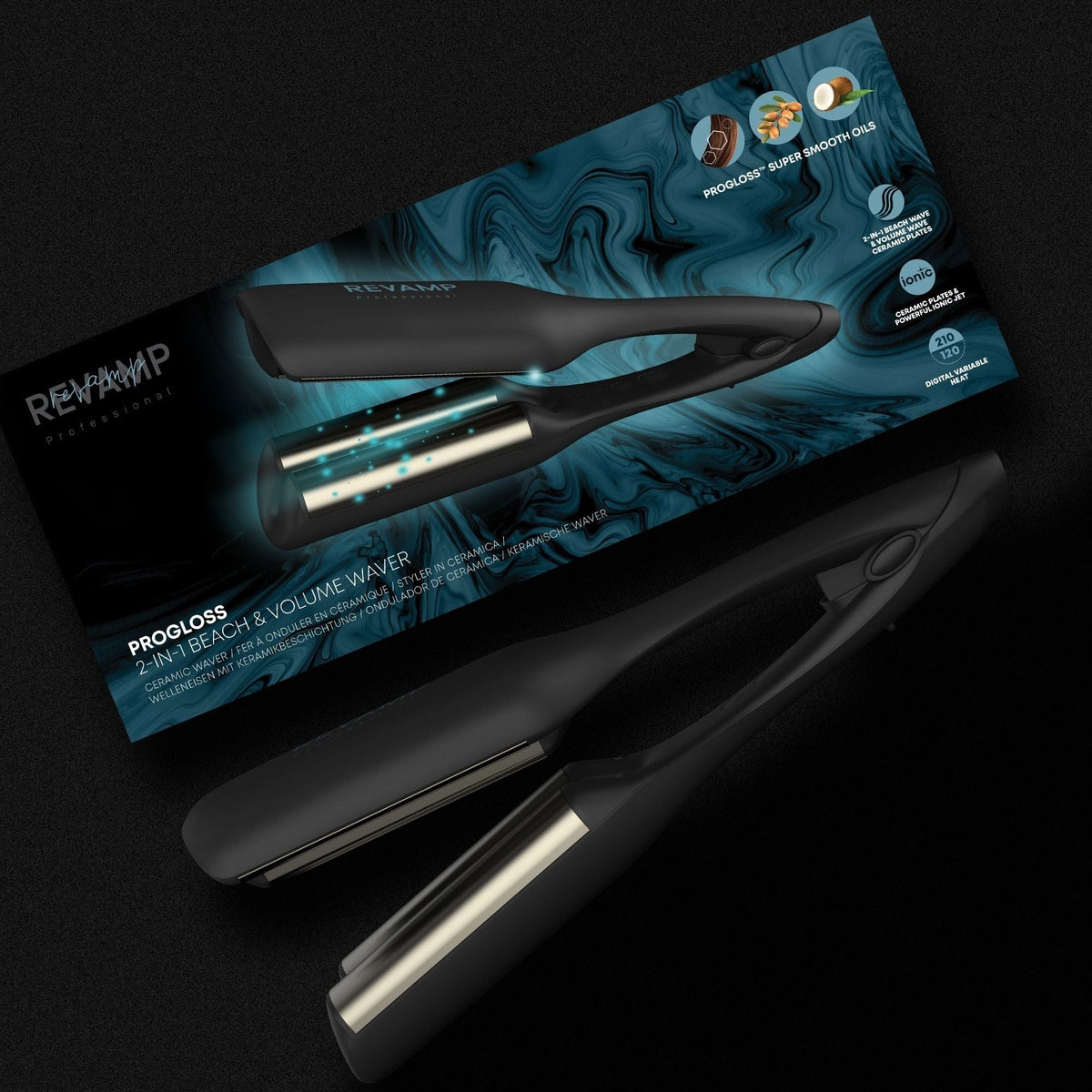 REVAMP PROGLOSS 2-IN-1 BEACH & VOLUME WAVER WV-3000 5010777158014