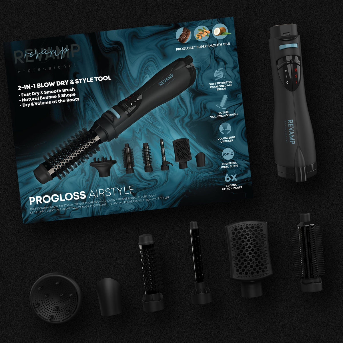 REVAMP PROGLOSS AIRSTYLE (X 6 ATTACHMENTS) DR-1250 5010777154054