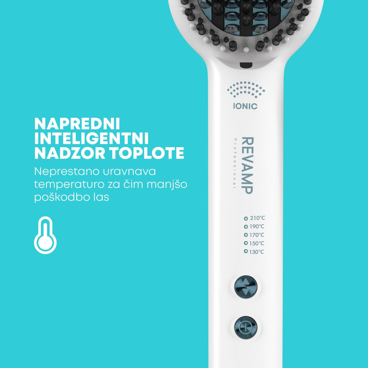 REVAMP PROGLOSS DEEPFORM CERAMIC STRAIGHTENING BRUSH - WHITE BR-1850 5010777157130