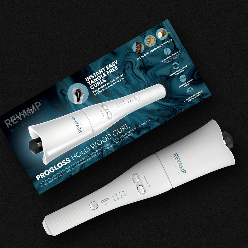 REVAMP PROGLOSS HOLLYWOOD CURL AUTOMATIC ROTATING HAIR CURLER - WHITE CL-1850 5010777157123