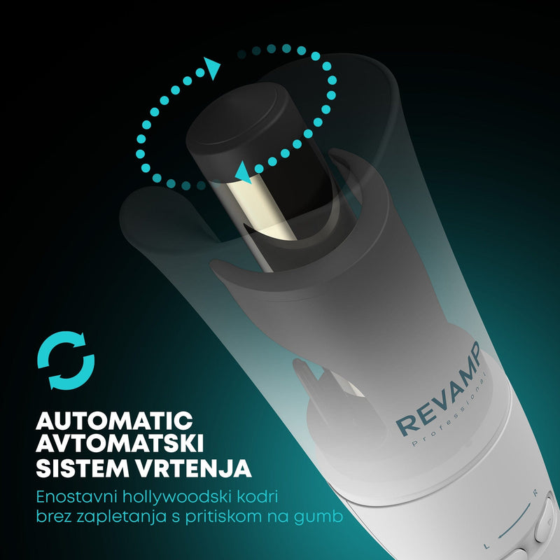 REVAMP PROGLOSS HOLLYWOOD CURL AUTOMATIC ROTATING HAIR CURLER - WHITE CL-1850 5010777157123