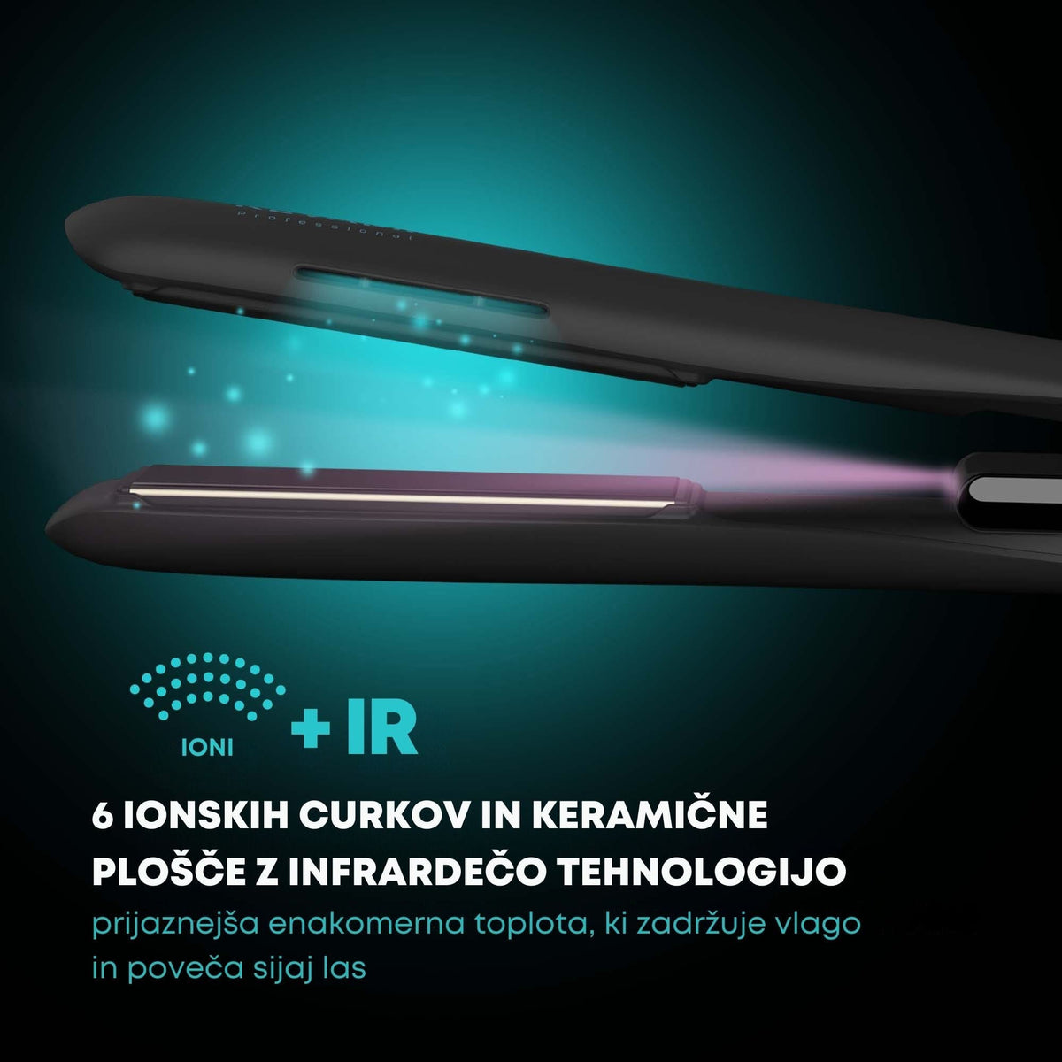 REVAMP PROGLOSS ION SHINE CERAMIC HAIR STRAIGHTENER - BLACK ST-1850 5010777157826
