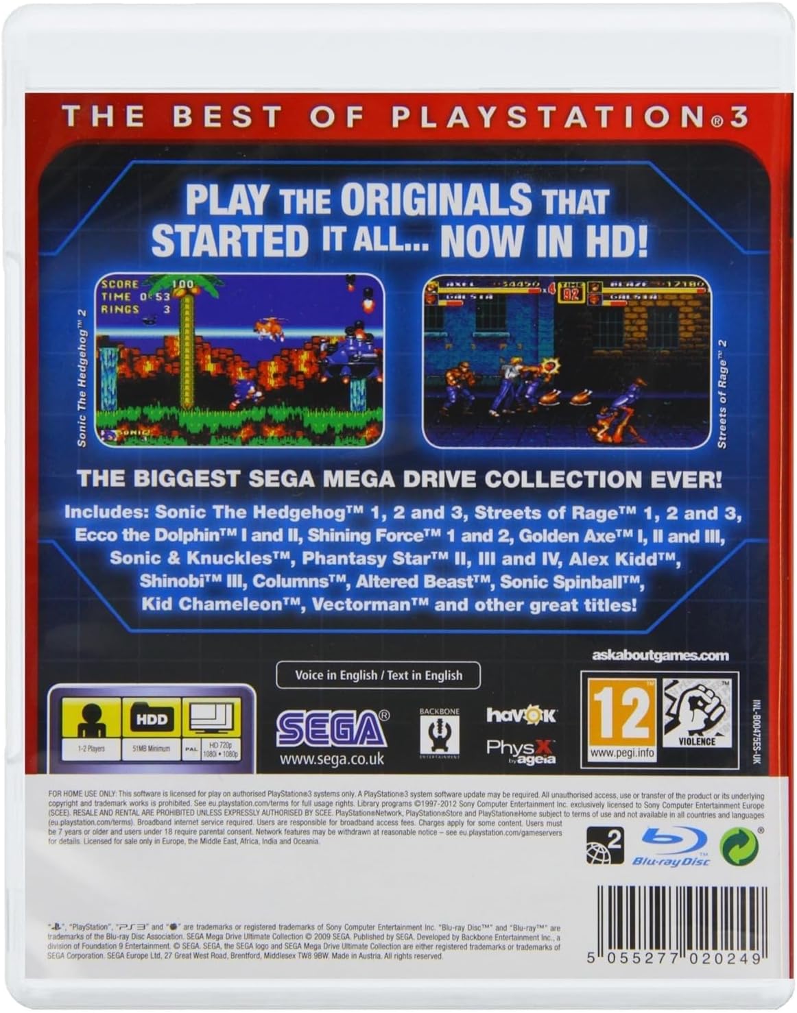 SEGA MEGA DRIVE ULTIMATE COLLECTION ESSENTIALS (Playstation 3) 5055277020249