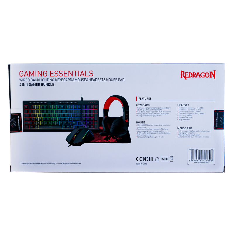SET - REDRAGON COMBO S149-BA (4in1) SLO/CRO LAYOUT 6950376731005