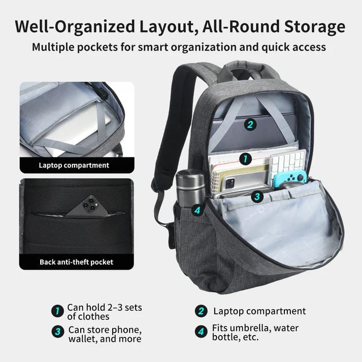 TIGERNU LAPTOP BACKPACK VIRGO 15.6" GREY 6928112311255