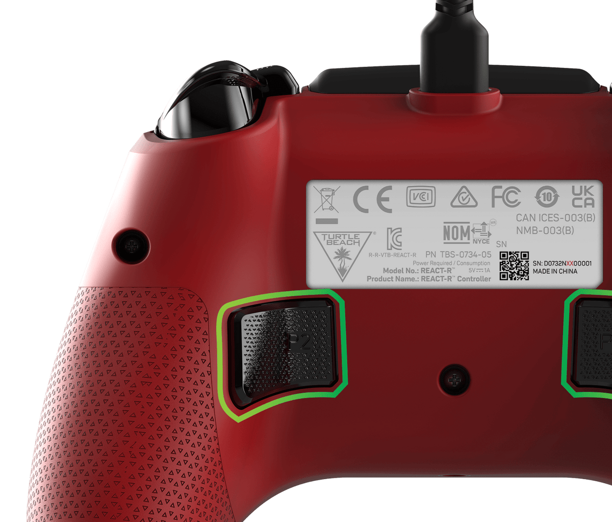 TURTLE BEACH CONTROLLER REACT-R XBOX RED 731855007349