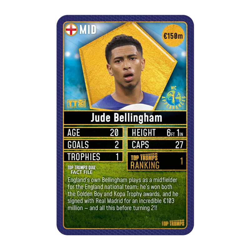 WINNING MOVES WORLD FOOTBALL STARS 200 PACK 1 TOP TRUMPS CARDS 5036905056854