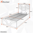 X ROCKER COSMOS RGB OTTOMAN GAMING BED & XCOOL WAVE FOAM SINGLE MATTRESS 9999943382001