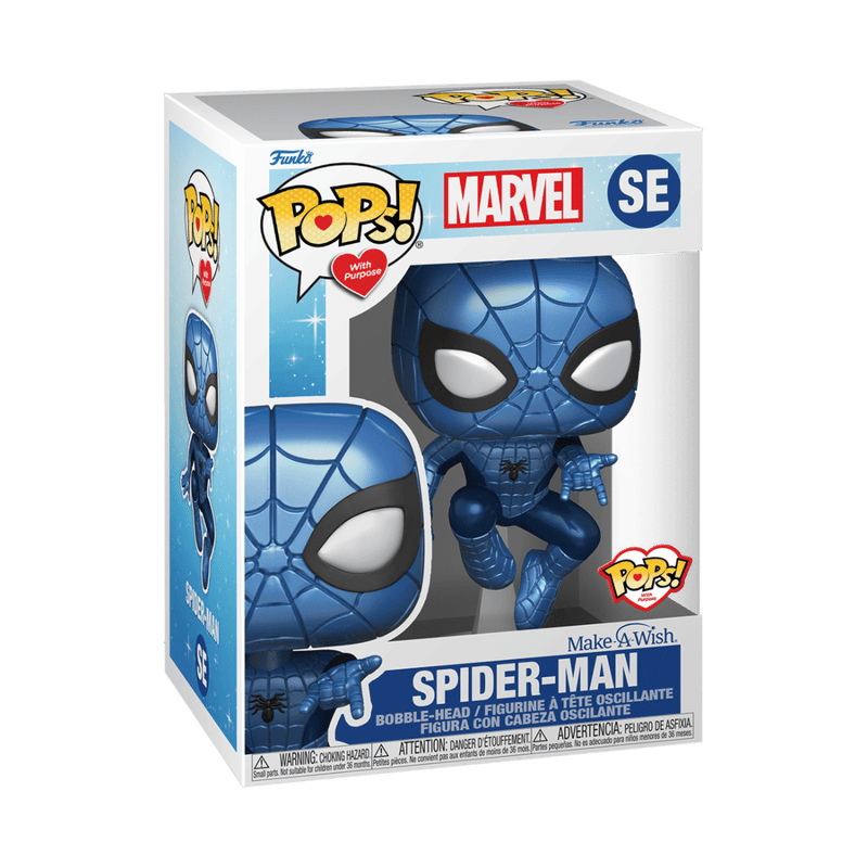 FUNKO POP MARVEL: M.A.WISH- SPIDER-MAN (METALLIC) 889698636759