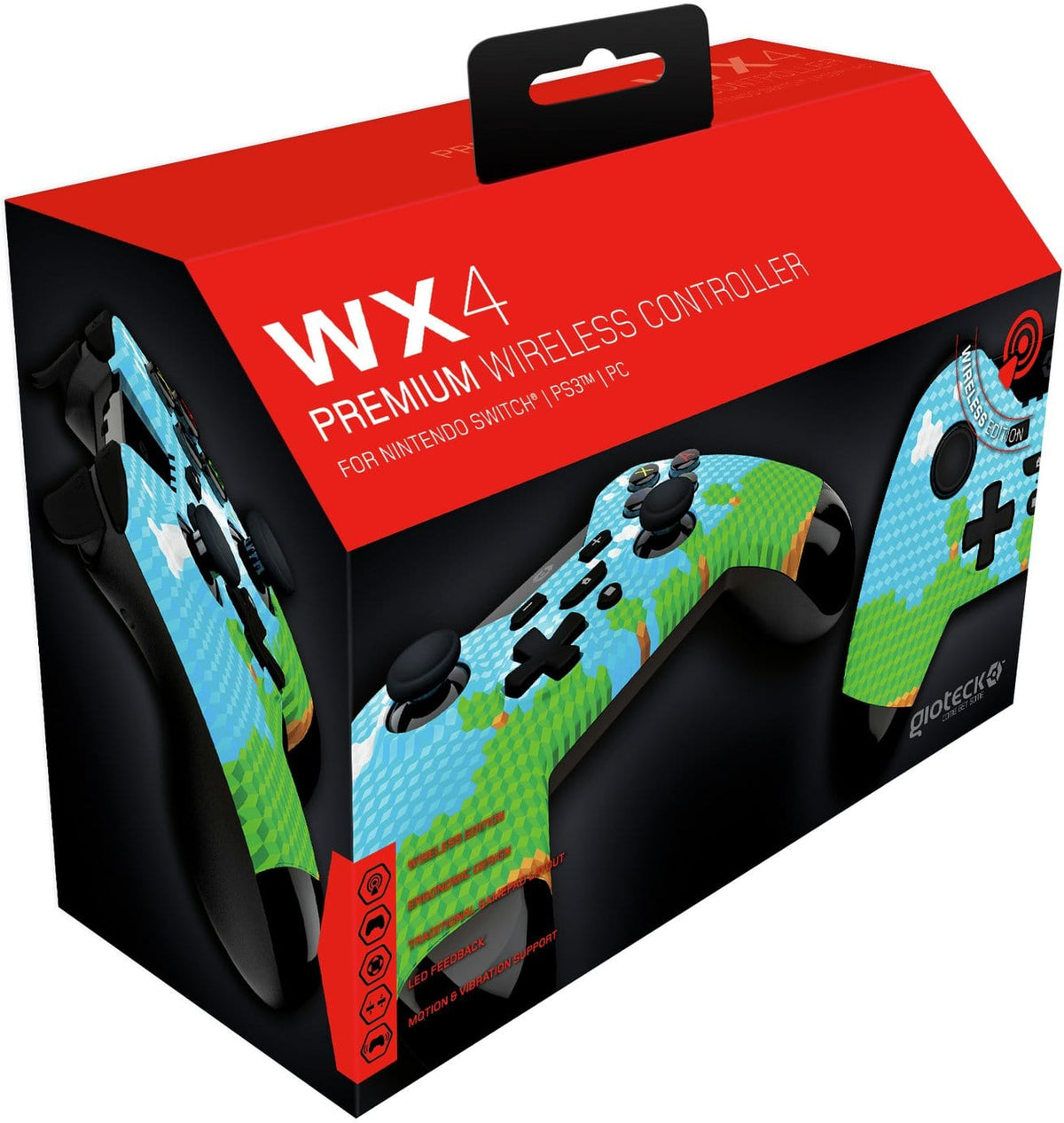 GIOTECK CONTROLLER WX4 PREMIUM WIRELESS ADVENTURE FOR NINTENDO SWITCH, PS3 & PC 812313010757