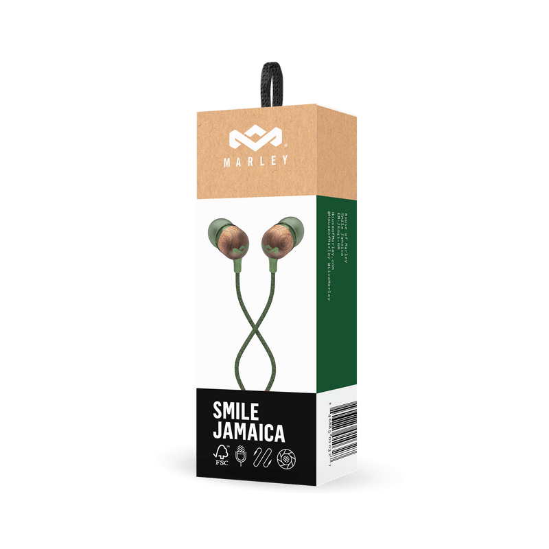 HOUSE OF MARLEY SMILE JAMAICA GREEN IN-EAR HEADPHONES 846885010327