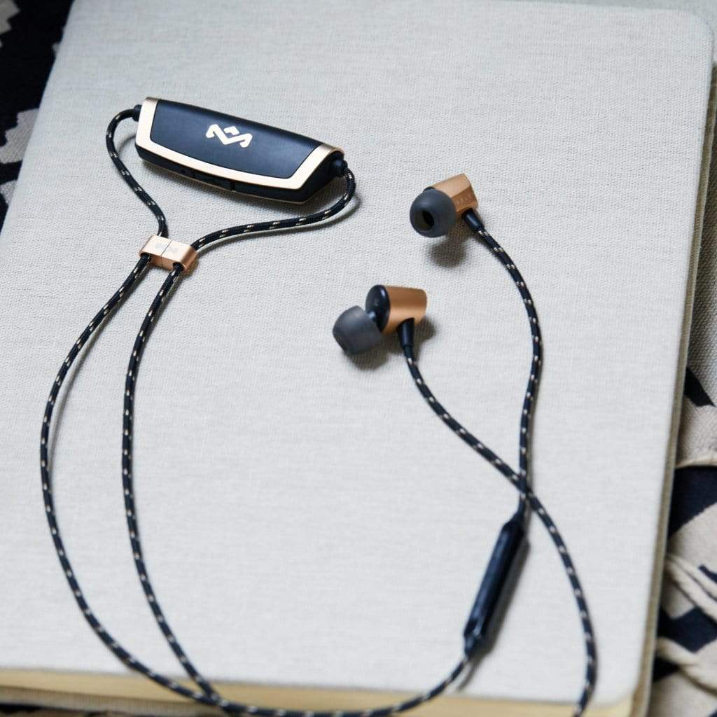 HOUSE OF MARLEY UPLIFT BLUETOOTH BRASS IN-EAR HEADPHONES 846885009284