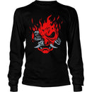 JINX CYBERPUNK 2077 A COOL METAL FIRE LONG SLEEVE TEE ČRNA M 889343134074