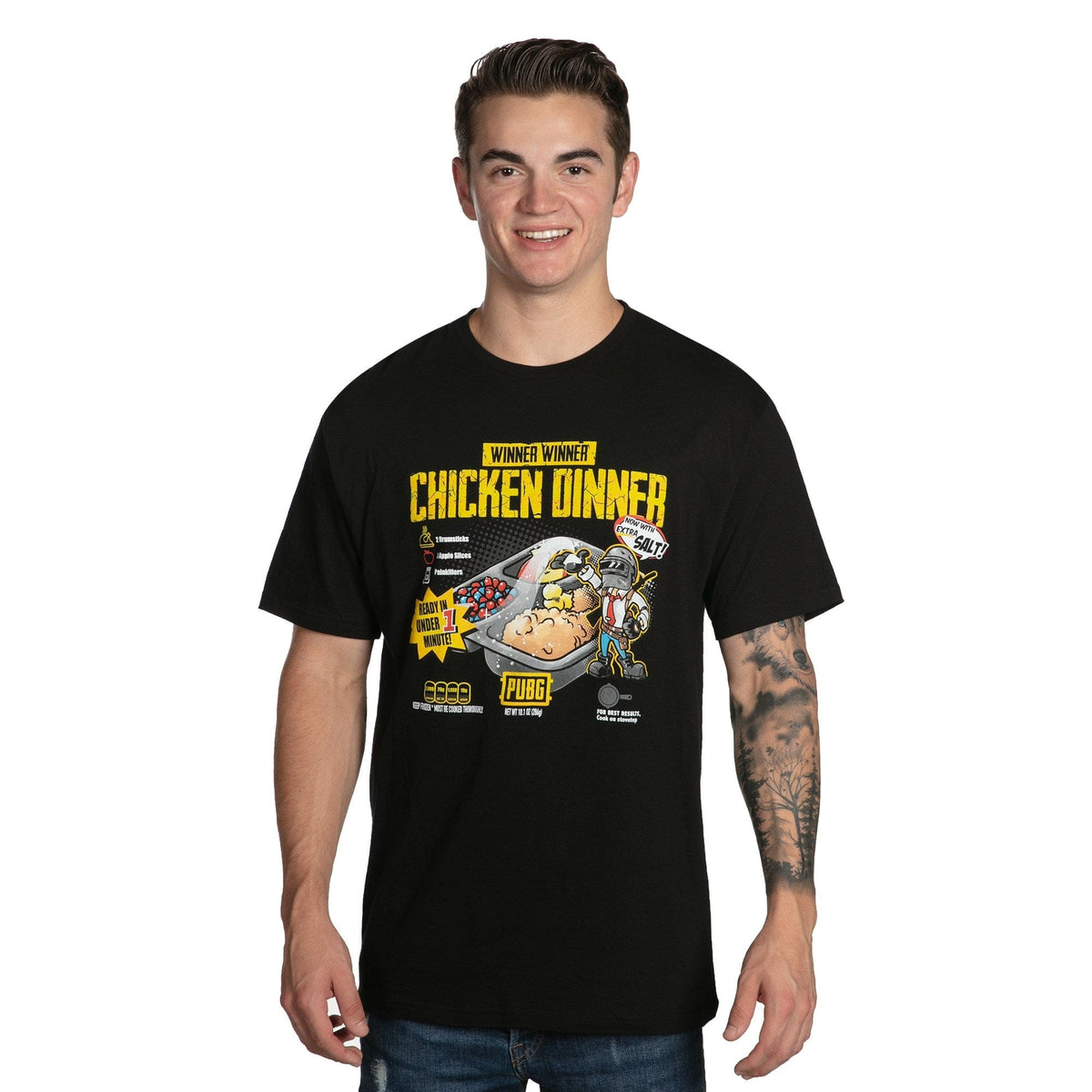 JINX T-SHIRT PUBG CUISINE PREMIUM TEE-LARGE-BLACK 889343103315