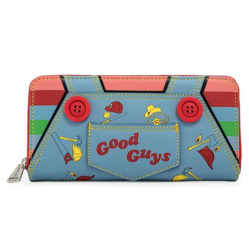 LOUNGEFLY CHILDS PLAY CHUCKY COSPLAY ZIP AROUND WALLET 671803379817