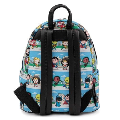 LOUNGEFLY DC SUPERHEROES CHIBI LINEUP MINI BACKPACK 671803367586