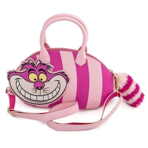 LOUNGEFLY DISNEY ALICE IN WONDERLAND CHESHIRE CAT APPLIQUE CROSS BODY BAG 671803370715
