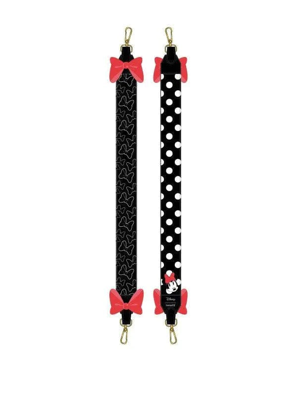 LOUNGEFLY DISNEY AOP MINNIE REVERSIBLE BAG STRAP 671803340961