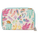 LOUNGEFLY DISNEY CRYSTAL SIDEKICKS AOP ZIP AROUND WALLET 671803374119