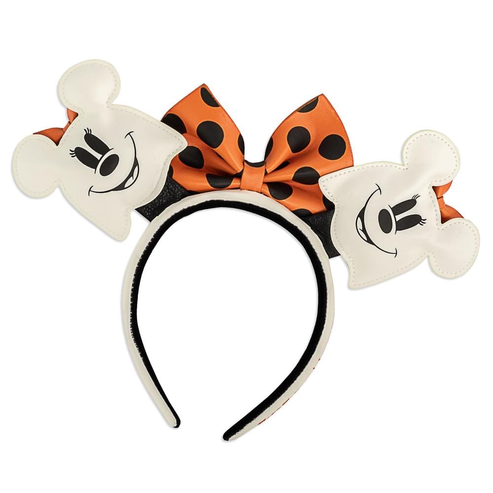 LOUNGEFLY DISNEY GHOST MINNIE GLOW IN THE DARK COSPLAY HEADBAND 671803378926