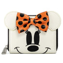 LOUNGEFLY DISNEY GHOST MINNIE GLOW IN THE DARK COSPLAY ZIP AROUND WALLET 671803378919