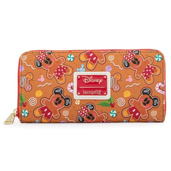 LOUNGEFLY DISNEY GINGER BREAD AOP ZIP AROUND WALLET 671803383289