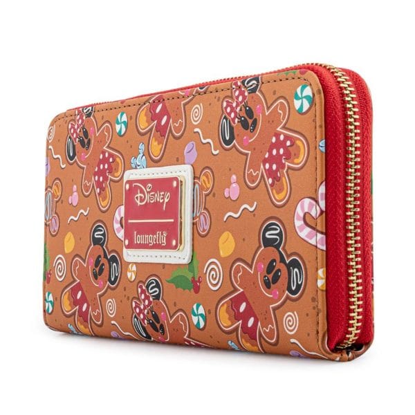 LOUNGEFLY DISNEY GINGER BREAD AOP ZIP AROUND WALLET 671803383289