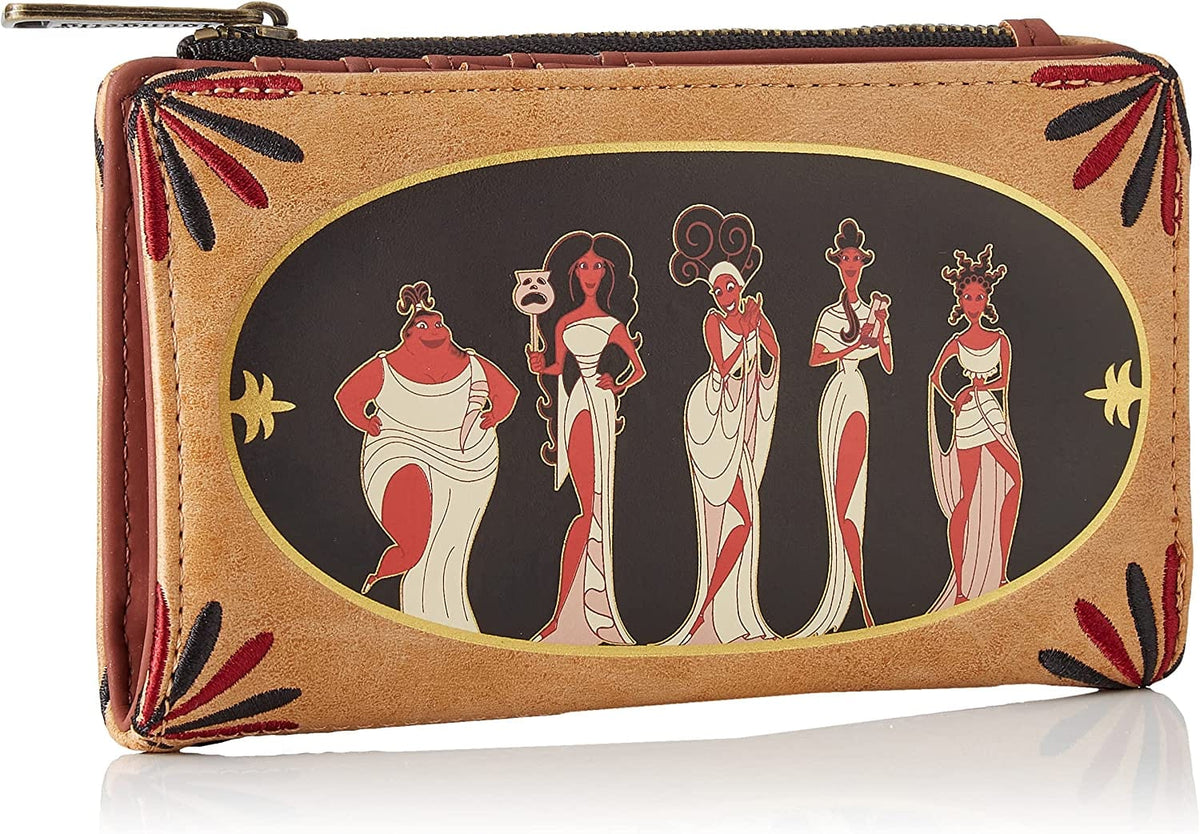 LOUNGEFLY DISNEY HERCULES MUSES FLAP WALLET 671803363281