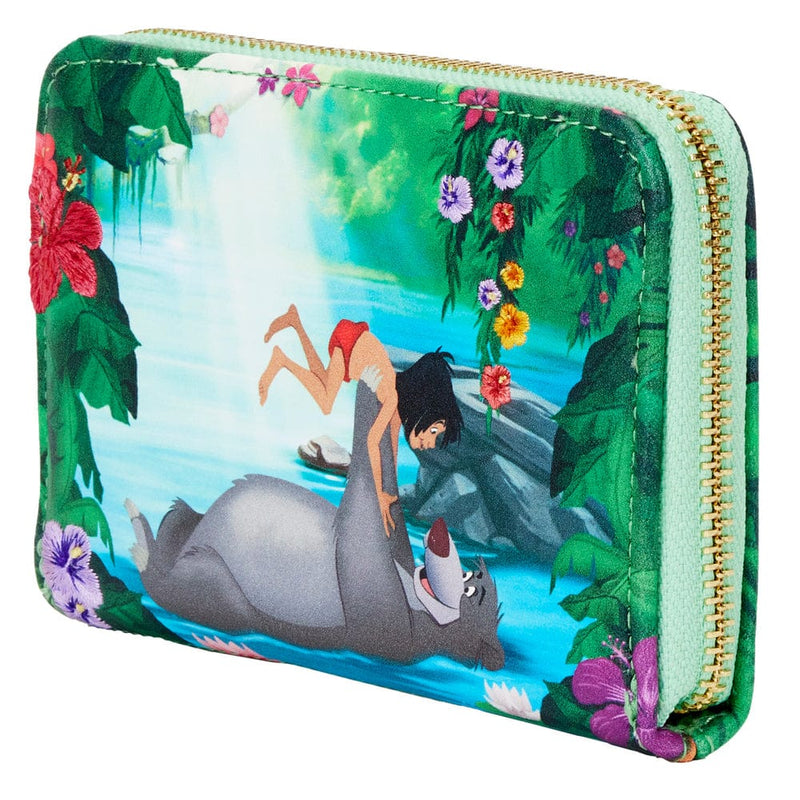 LOUNGEFLY DISNEY JUNGLE BOOK BARE NECESSITIES ZIP AROUND WALLET 671803404274