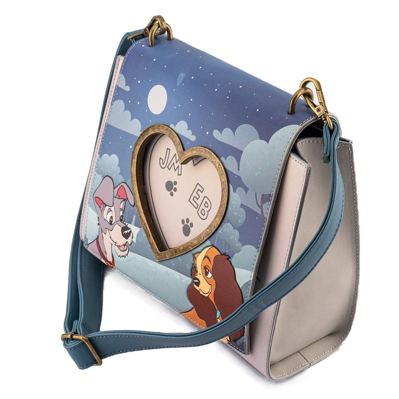 LOUNGEFLY DISNEY LADY AND THE TRAMP WET CEMENT CROSS BODY BAG 671803386082