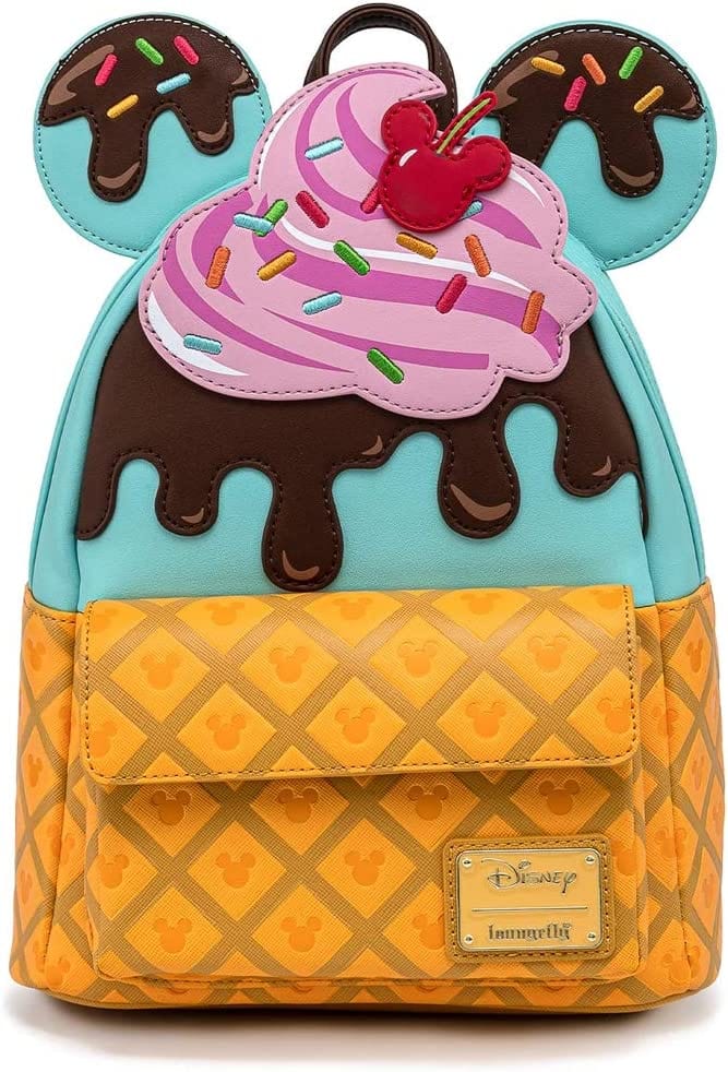 ☆Disney限定Loungefly ワッフルアイスクリームミニBackpack☆ Disney Eats Loungefly Mickey Mouse Mint Ice Cream Sandwich