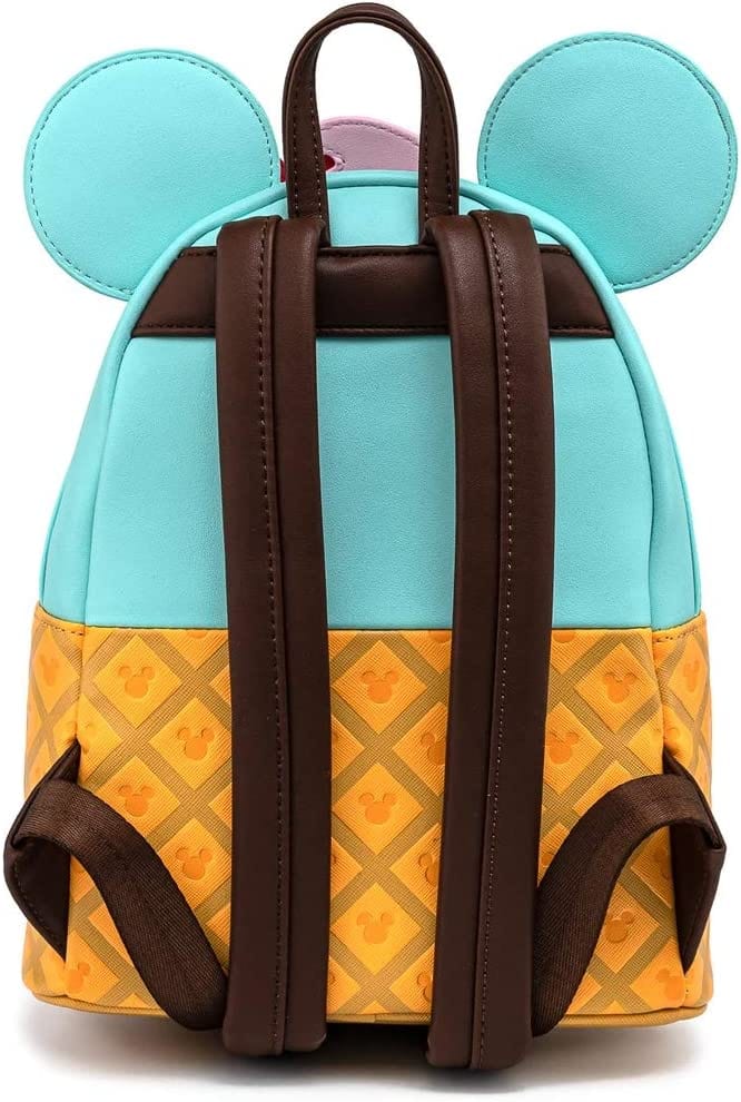 LOUNGEFLY DISNEY MICKEY AND MINNIE SWEETS ICE CREAM MINI BACKPACK 671803360693