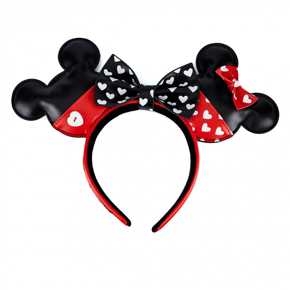 LOUNGEFLY DISNEY MICKEY AND MINNIE VALENTINES HEADBAND 671803401129
