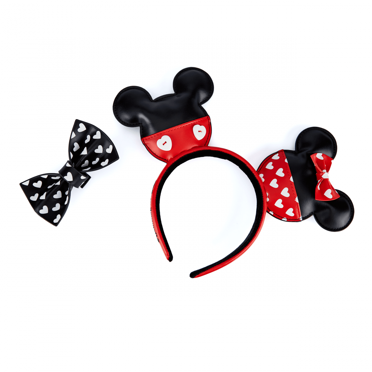LOUNGEFLY DISNEY MICKEY AND MINNIE VALENTINES HEADBAND 671803401129