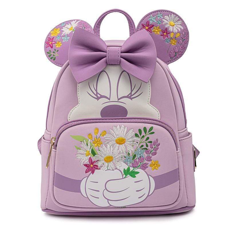 LOUNGEFLY DISNEY MINNIE HOLDING FLOWERS MINI BACKPACK 671803377141