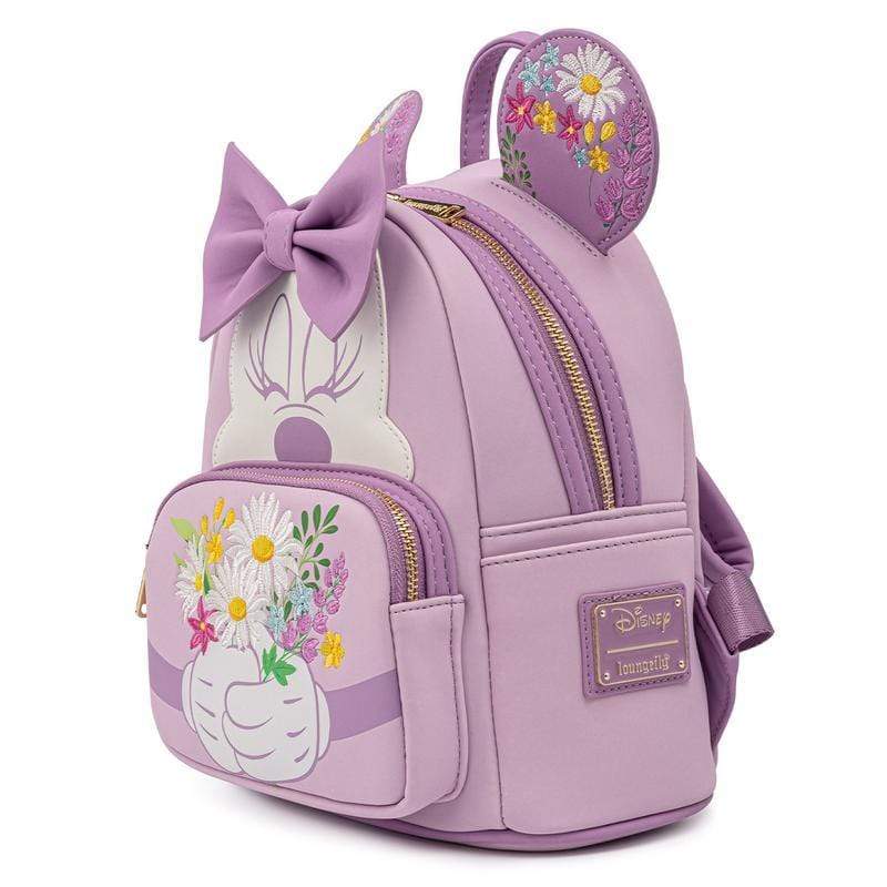 LOUNGEFLY DISNEY MINNIE HOLDING FLOWERS MINI BACKPACK 671803377141