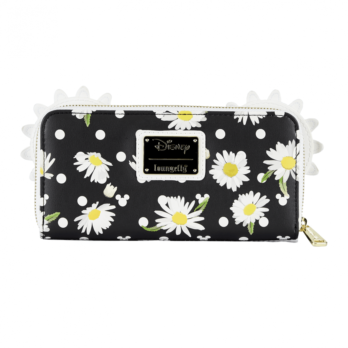 LOUNGEFLY DISNEY MINNIE MOUSE DAISIES ZIP AROUND WALLET 671803400641