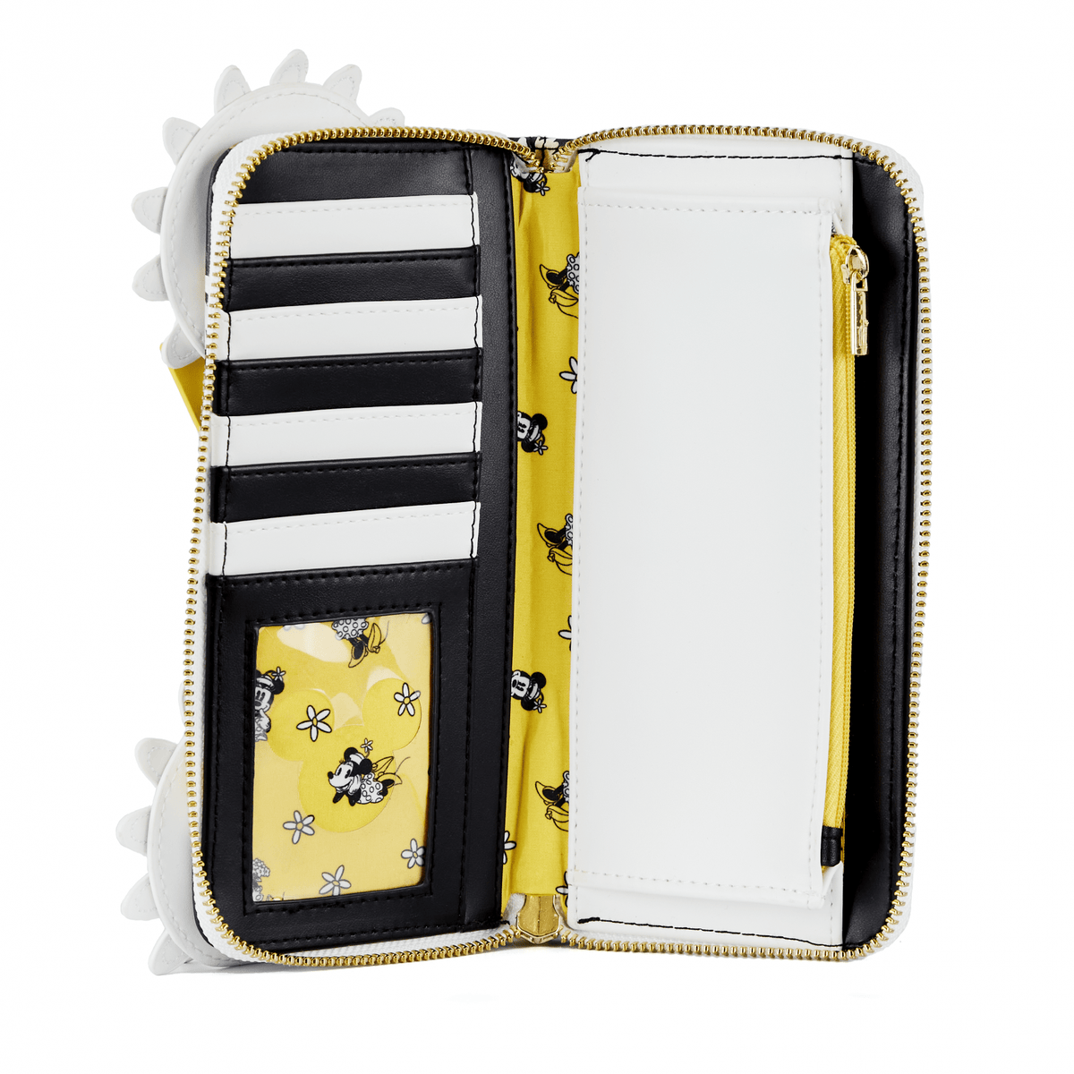 LOUNGEFLY DISNEY MINNIE MOUSE DAISIES ZIP AROUND WALLET 671803400641