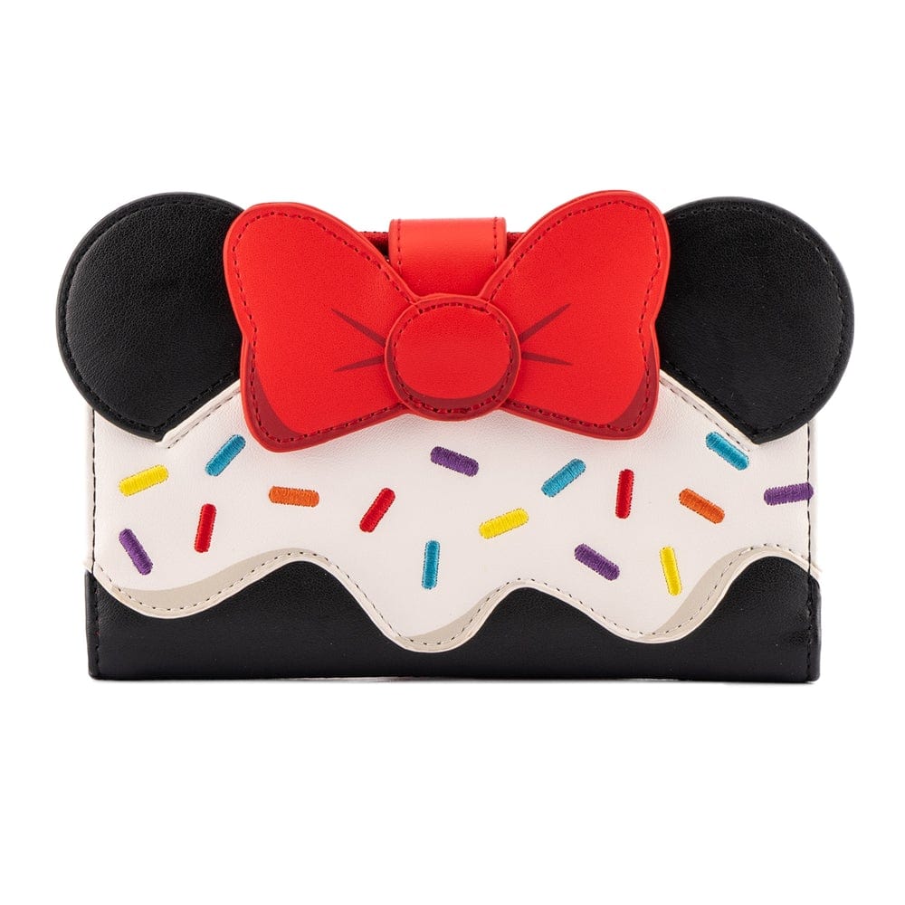 LOUNGEFLY DISNEY MINNIE SWEETS COLLECTION FLAP WALLET 671803386624