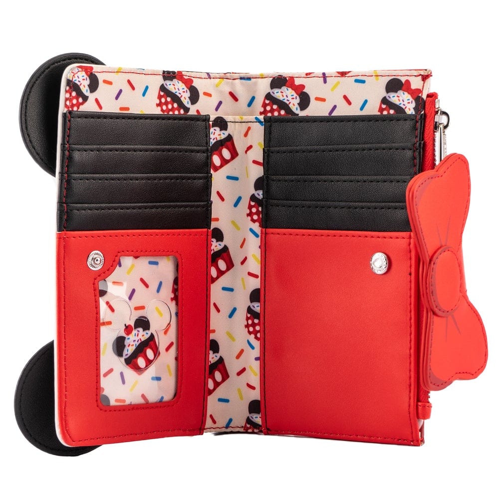 LOUNGEFLY DISNEY MINNIE SWEETS COLLECTION FLAP WALLET 671803386624