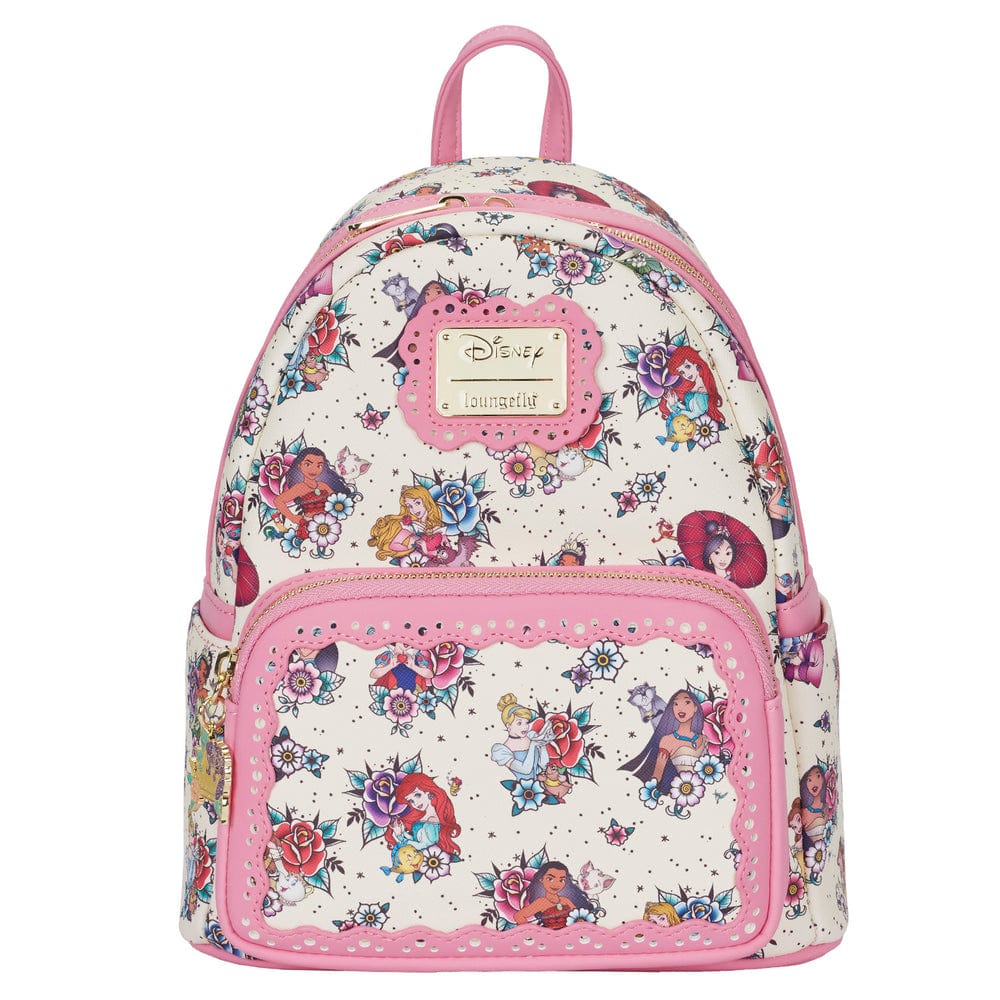 LOUNGEFLY DISNEY PRINCESS TATTOO AOP MINI BACKPACK 671803404182