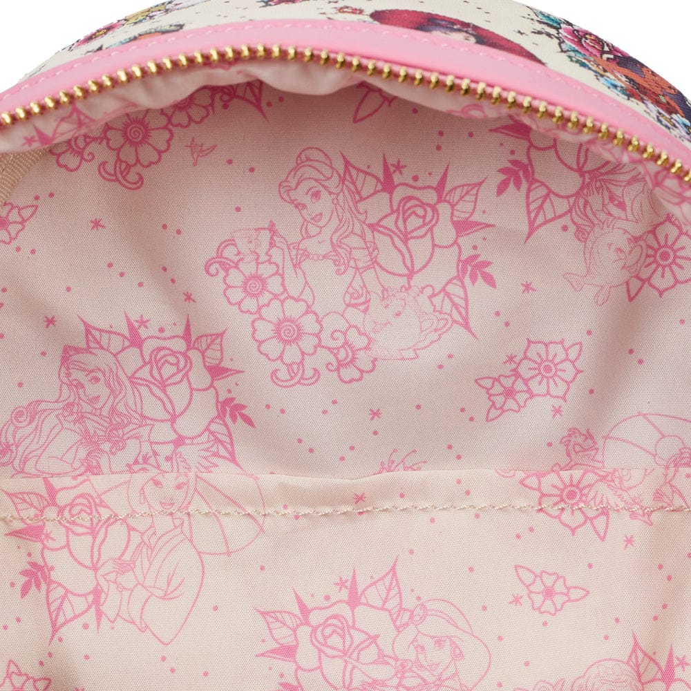 LOUNGEFLY DISNEY PRINCESS TATTOO AOP MINI BACKPACK 671803404182