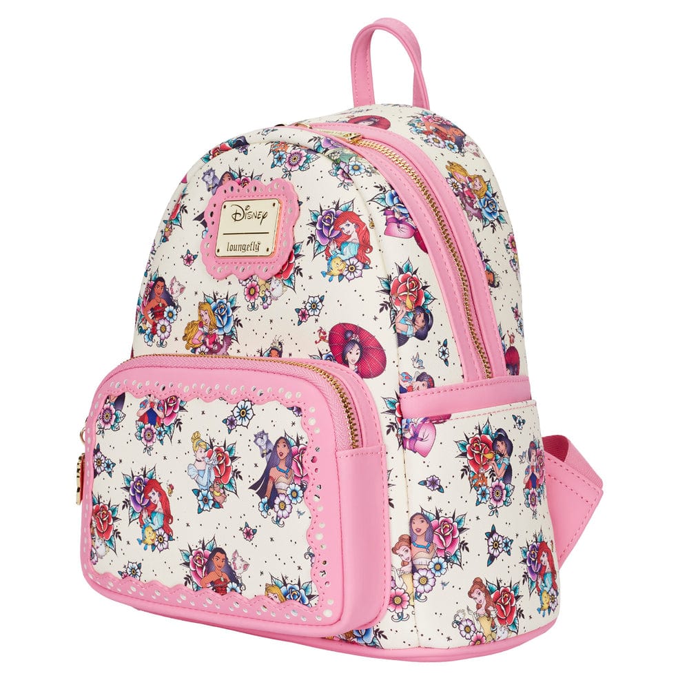 LOUNGEFLY DISNEY PRINCESS TATTOO AOP MINI BACKPACK 671803404182
