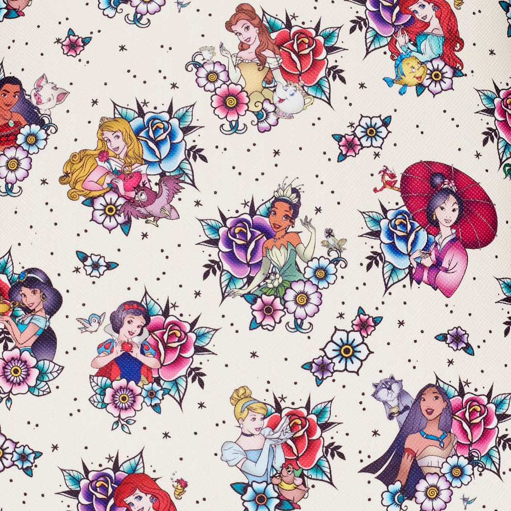LOUNGEFLY DISNEY PRINCESS TATTOO AOP MINI BACKPACK 671803404182